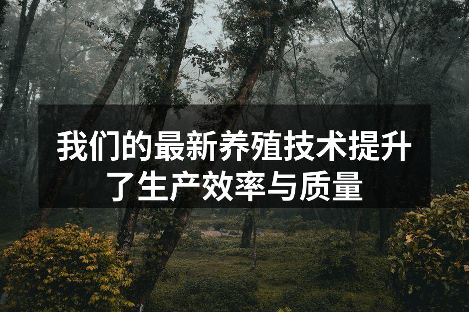 我们的最新养殖技术提升了生产效率与质量